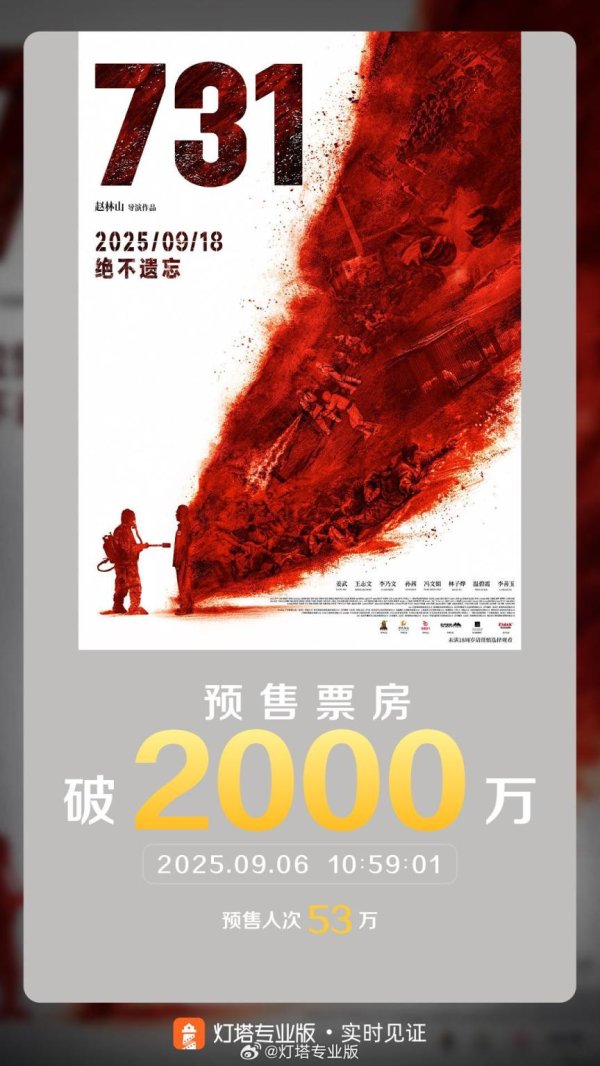 炒股配资官方 电影《731》预售总票房破2000万